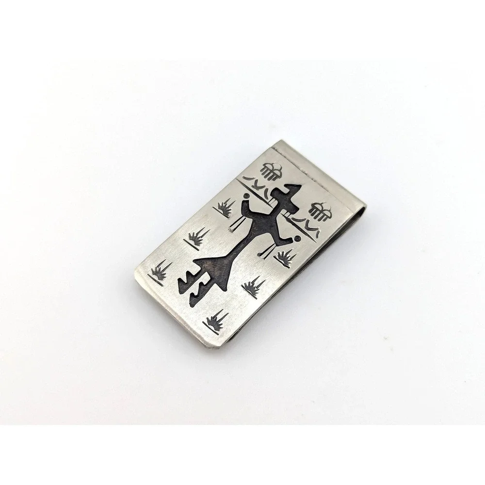 Handmade Navajo Silver Money Clip Native American Men's Accessories ***